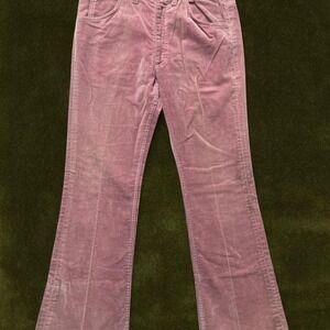 1970s Lee Leens Dusty Rose Corduroy Bell Bottoms - size 26/27